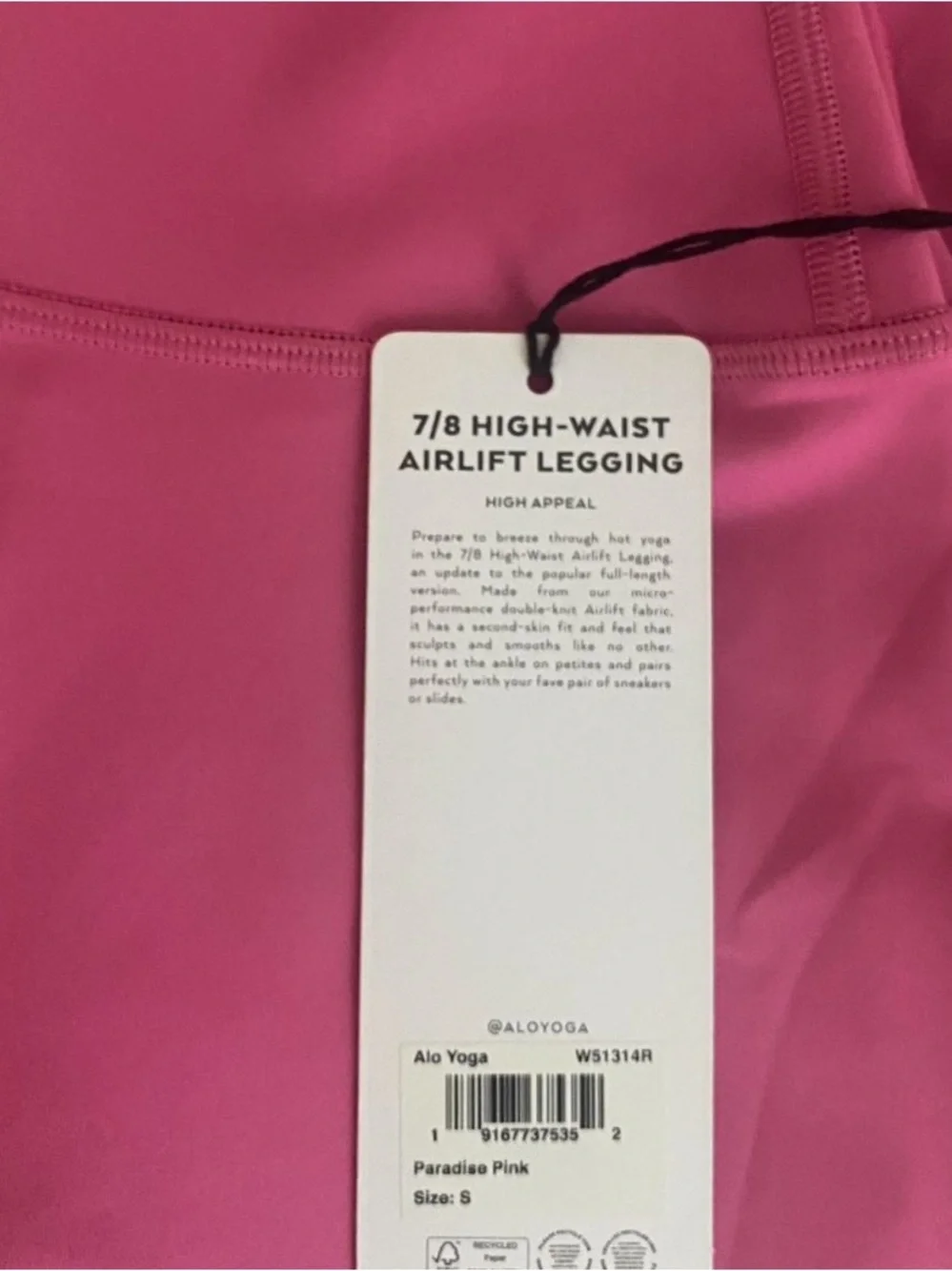 ALO Yoga 7/8 High-Waist Legging in Paradise Pink